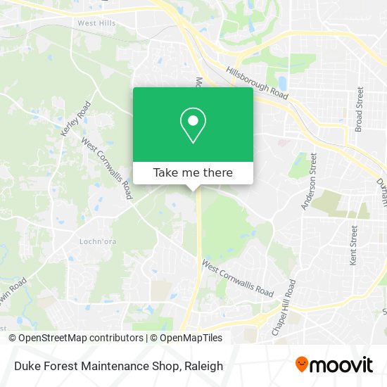 Duke Forest Maintenance Shop map
