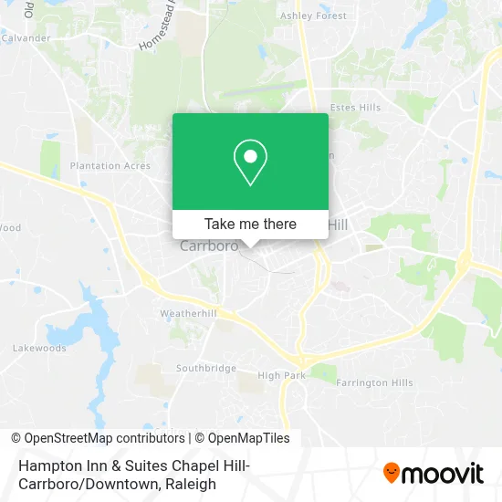 Hampton Inn & Suites Chapel Hill-Carrboro / Downtown map