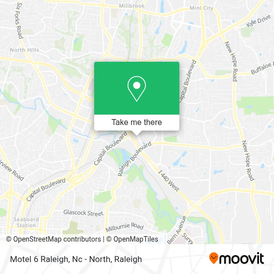 Motel 6 Raleigh, Nc - North map