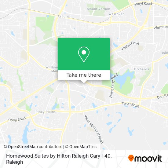 Mapa de Homewood Suites by Hilton Raleigh Cary I-40