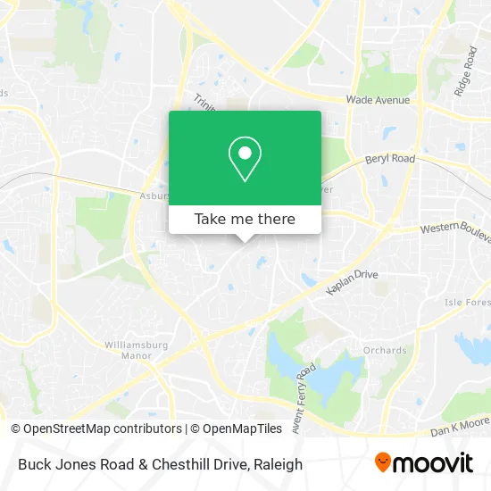 Buck Jones Road & Chesthill Drive map