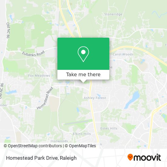 Homestead Park Drive map