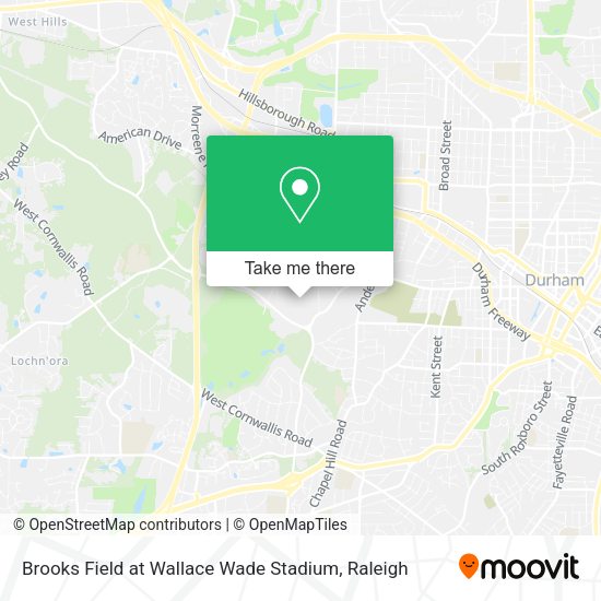 Mapa de Brooks Field at Wallace Wade Stadium