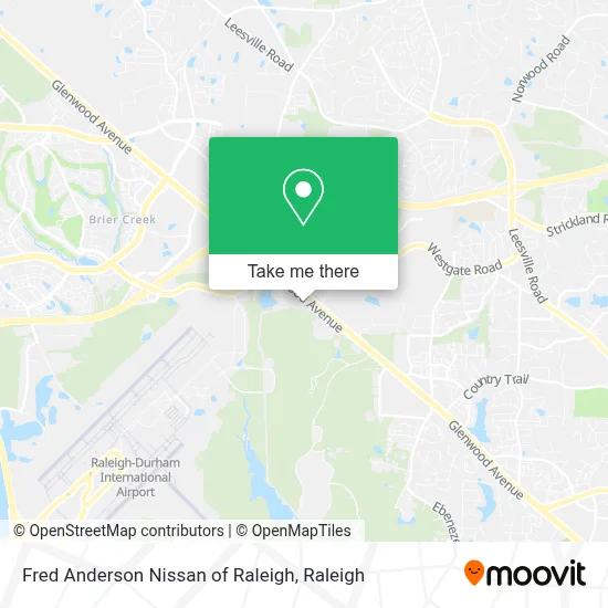 Fred Anderson Nissan of Raleigh map