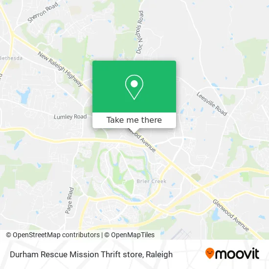 Durham Rescue Mission Thrift store map