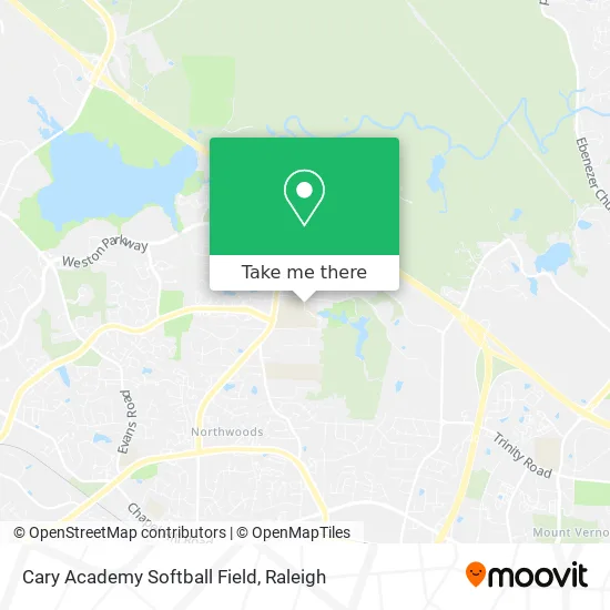 Cary Academy Softball Field map