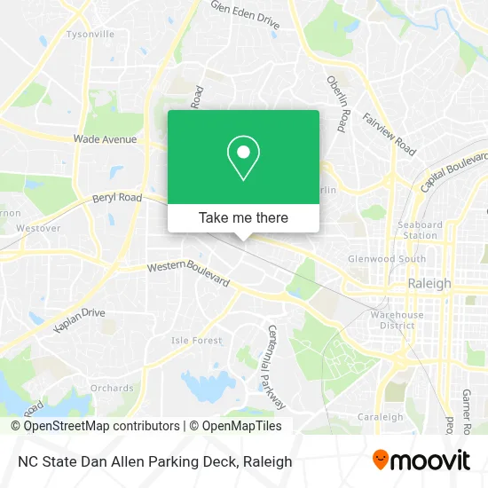 NC State Dan Allen Parking Deck map