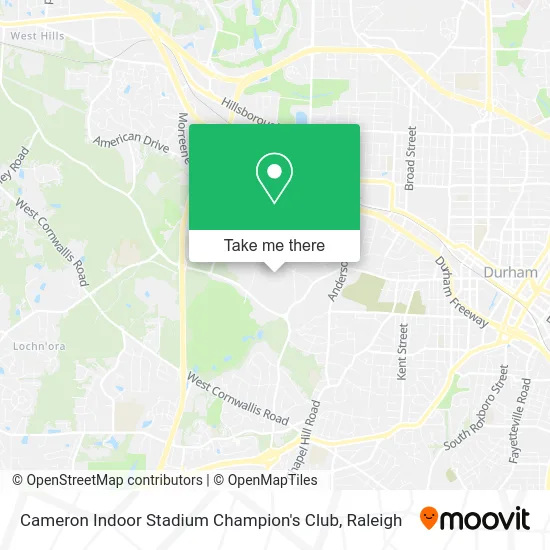 Cameron Indoor Stadium Champion's Club map
