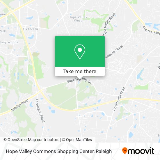 Mapa de Hope Valley Commons Shopping Center