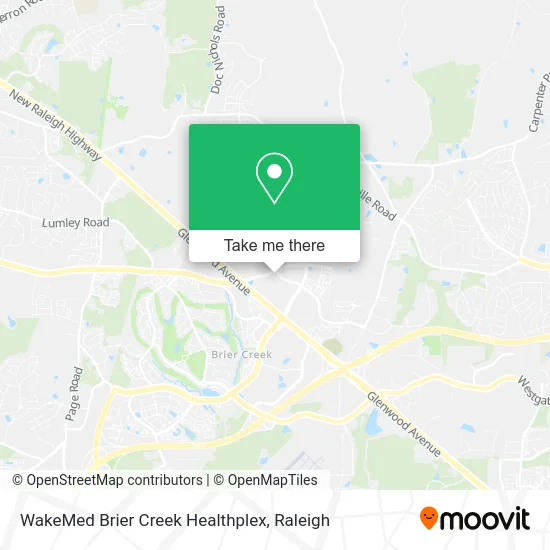 WakeMed Brier Creek Healthplex map