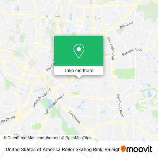 Mapa de United Skates of America Roller Skating Rink