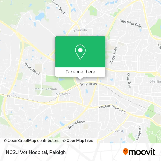 NCSU Vet Hospital map