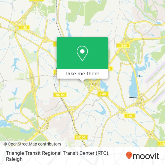 Triangle Transit Regional Transit Center (RTC) map