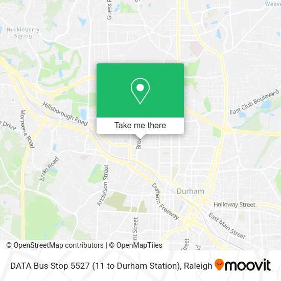 DATA Bus Stop 5527 (11 to Durham Station) map