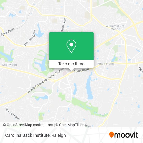 Carolina Back Institute map