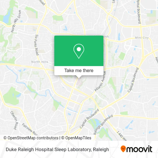 Duke Raleigh Hospital Sleep Laboratory map