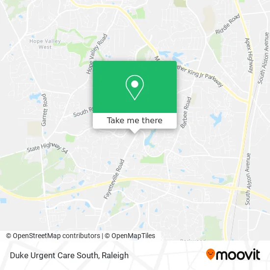 Duke Urgent Care South map