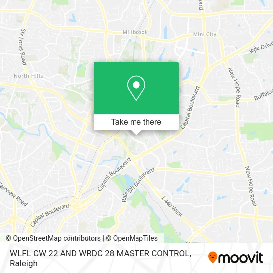 WLFL CW 22 AND WRDC 28 MASTER CONTROL map