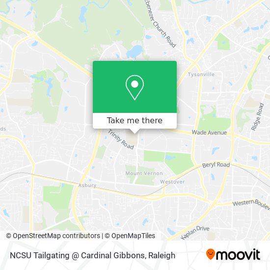 Mapa de NCSU Tailgating @ Cardinal Gibbons