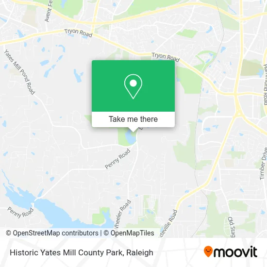 Historic Yates Mill County Park map