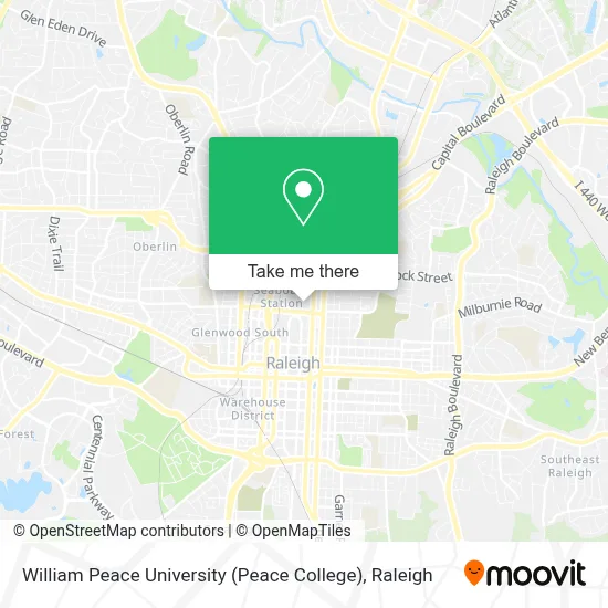 William Peace University (Peace College) map