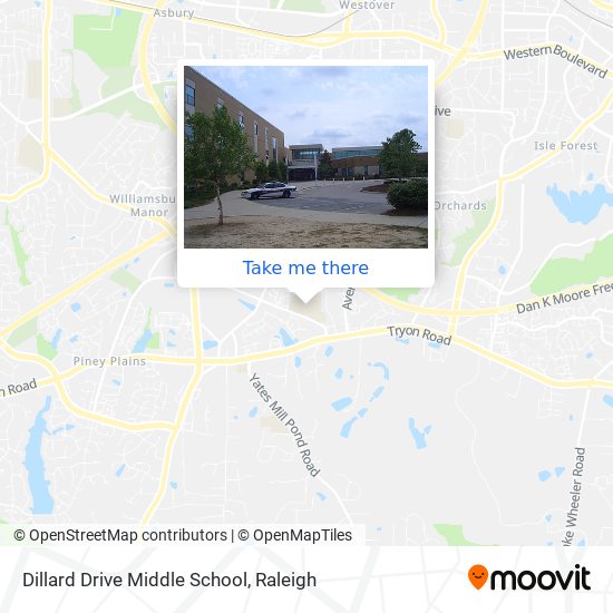 Dillard Drive Middle School map