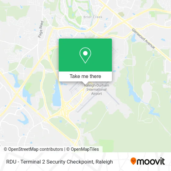 RDU - Terminal 2 Security Checkpoint map