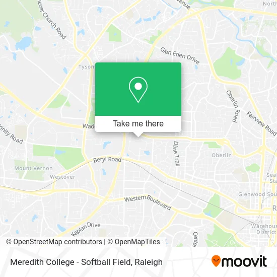 Meredith College - Softball Field map