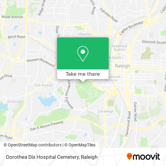 Dorothea Dix Hospital Cemetery map