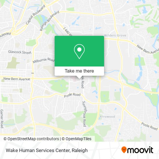 Wake Human Services Center map