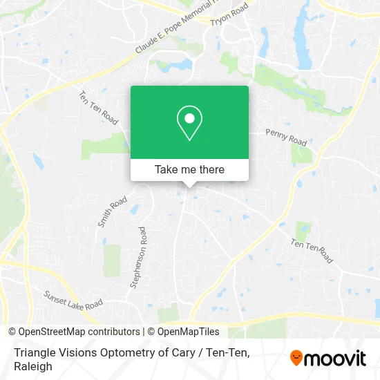 Triangle Visions Optometry of Cary / Ten-Ten map
