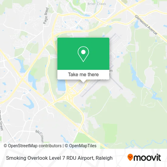Smoking Overlook Level 7 RDU Airport map