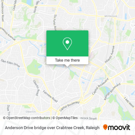 Mapa de Anderson Drive bridge over Crabtree Creek
