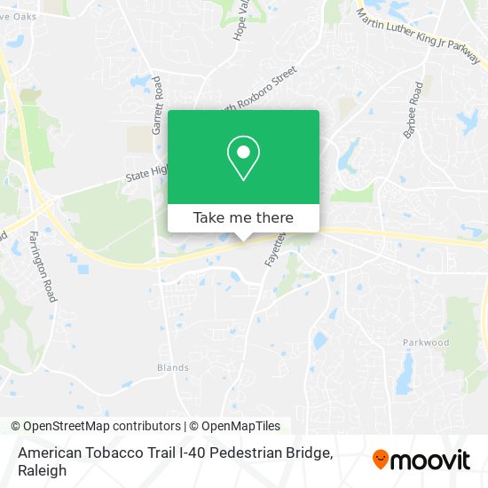 American Tobacco Trail I-40 Pedestrian Bridge map