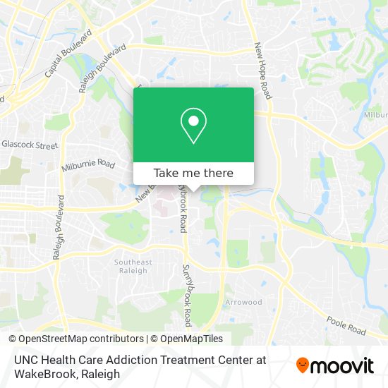 UNC Health Care Addiction Treatment Center at WakeBrook map