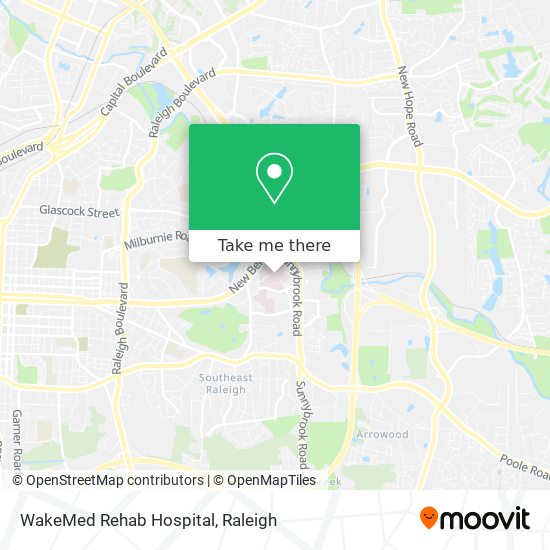 WakeMed Rehab Hospital map