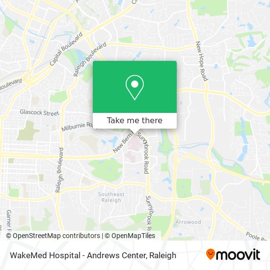 Mapa de WakeMed Hospital - Andrews Center