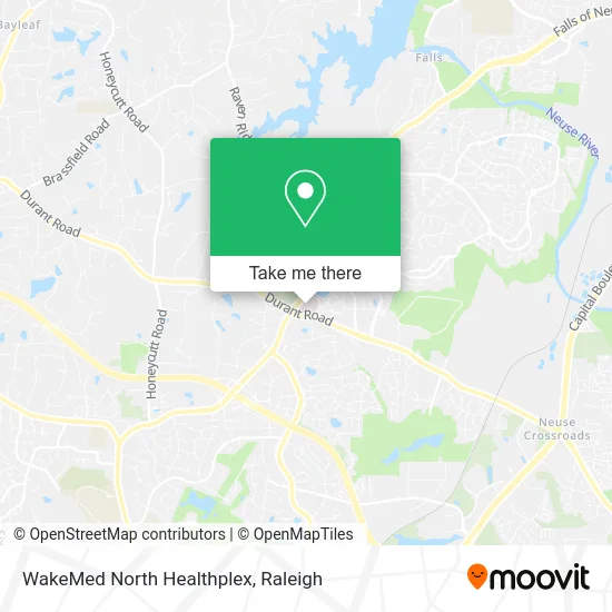 WakeMed North Healthplex map