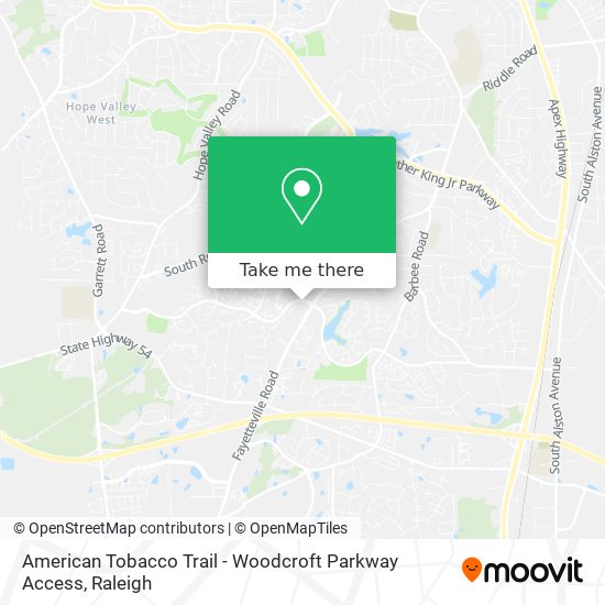 American Tobacco Trail - Woodcroft Parkway Access map
