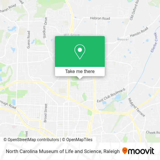 North Carolina Museum of Life and Science map