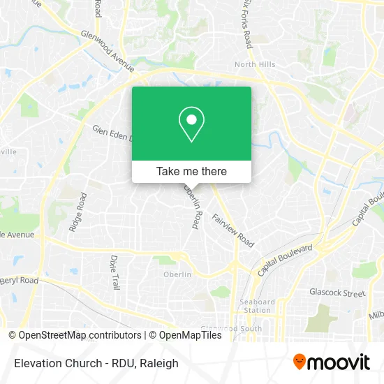 Elevation Church - RDU map