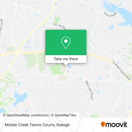 Middle Creek Tennis Courts map