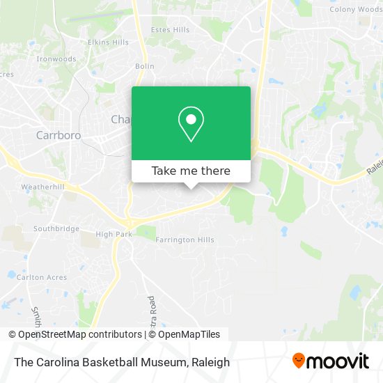The Carolina Basketball Museum map