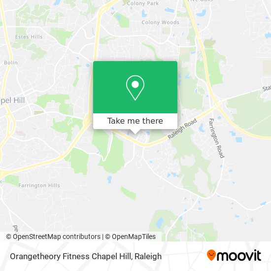 Mapa de Orangetheory Fitness Chapel Hill