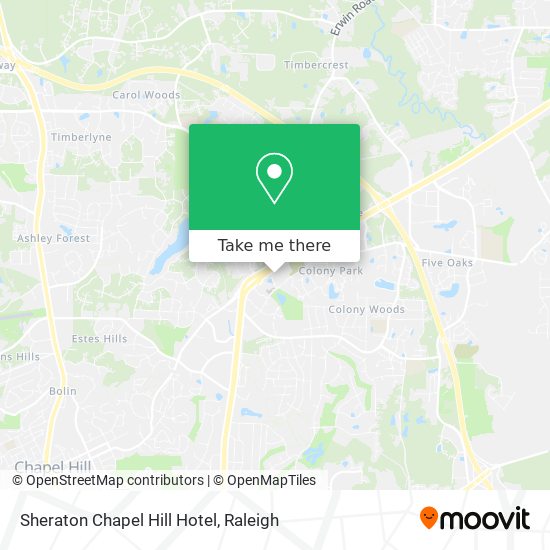 Mapa de Sheraton Chapel Hill Hotel