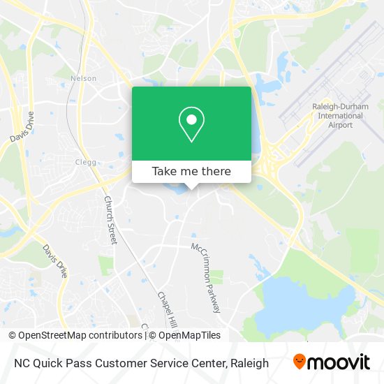NC Quick Pass Customer Service Center map