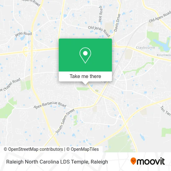 Raleigh North Carolina LDS Temple map