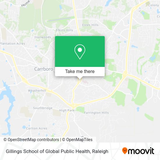 Mapa de Gillings School of Global Public Health