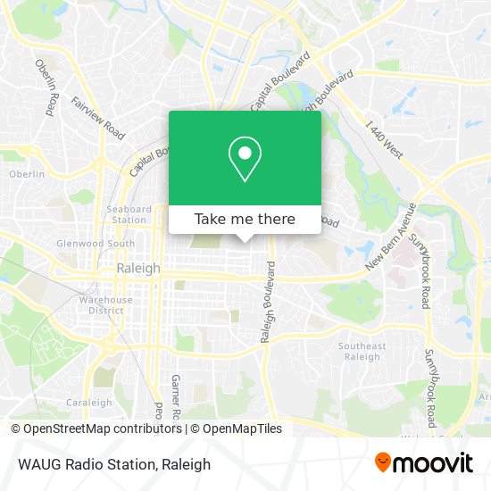 WAUG Radio Station map