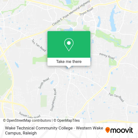 Wake Technical Community College - Western Wake Campus map
